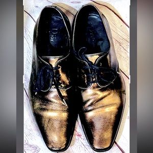Dior Men’s Antique Gold Lace Up Dress Shoe 10.5